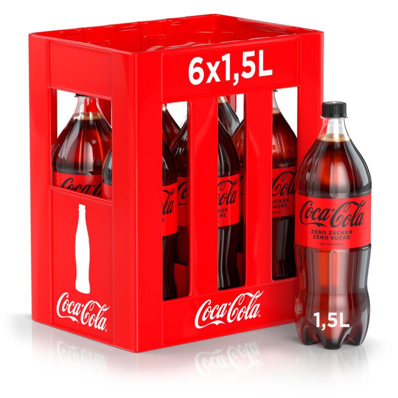 Coca-Cola zero Zucker Harass 6 x 1.5l PET, large